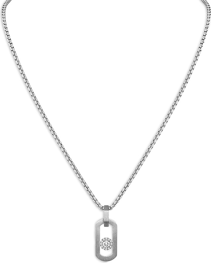 Messika Titanium So Move Diamond Oval Pendant Necklace, 28.74
