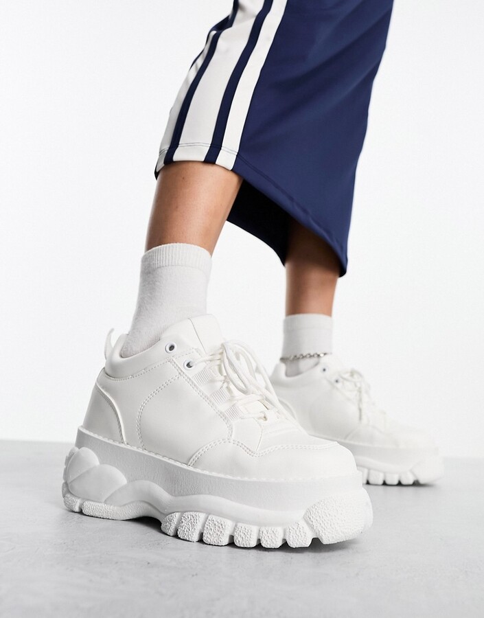 Designer White Platform Chunky Trainers Chunky Platform Sneakers