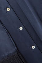 Thumbnail for your product : Hillier Bartley Fringed Silk-satin Shirt - Navy