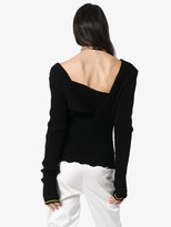 Thumbnail for your product : Bottega Veneta asymmetric V-neck knit top