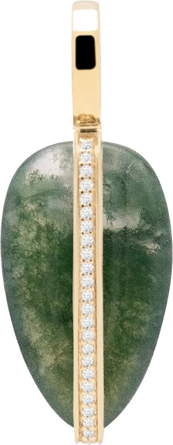 By Pariah 14k Yellow Gold Small Diamond And Agate Pendant