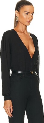 Saint Laurent Long Sleeve Sweater in Black