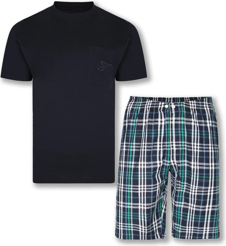 Forge Big & Tall Men's Loungewear Plain T-shirt & Check Shorts