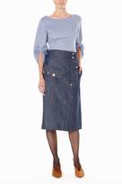 Thumbnail for your product : Tibi Chambray Twill Corset Peplum Top