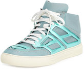 Thumbnail for your product : Alejandro Ingelmo Iridescent Metallic-Plate High-Top, Teal
