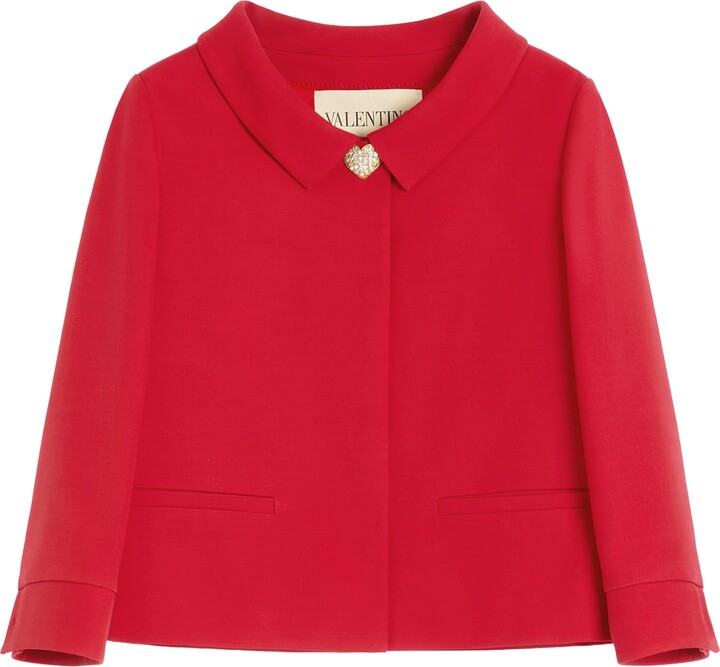 Valentino Wool-Silk Embellished Jacket