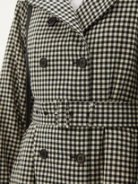 Thumbnail for your product : Shrimps Birch Checked Wool-tweed Trench Coat - Black White