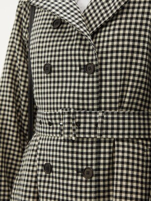 Shrimps Birch Checked Wool-tweed Trench Coat - Black White