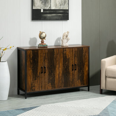 17 Stories Industrial Sideboard Buffet Cabinet With Doors, Kitchen Cabinet, Coffee Bar Cabinet With Adjustable Shelves
