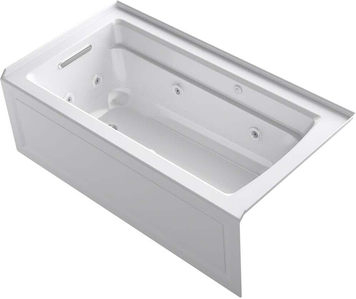 Archer 60 in. Right-Hand Drain Rectangular Apron Front Whirlpool and Air Bath Bathtub in White