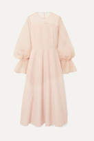 Thumbnail for your product : REJINA PYO Lois Linen-blend And Organza Maxi Dress - Blush