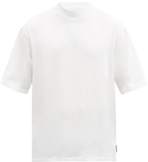 high neck cotton t shirt mens