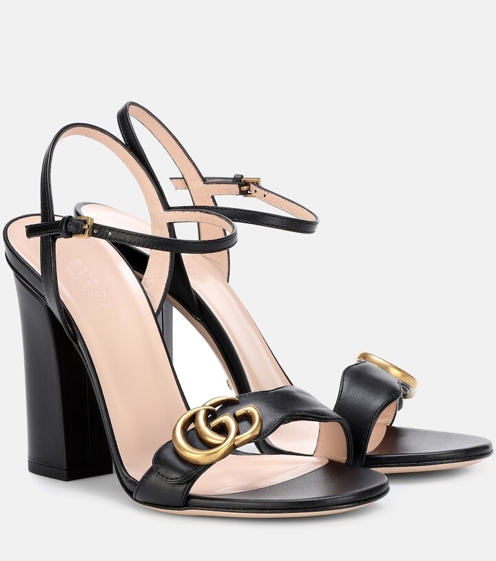 gucci black heel sandals