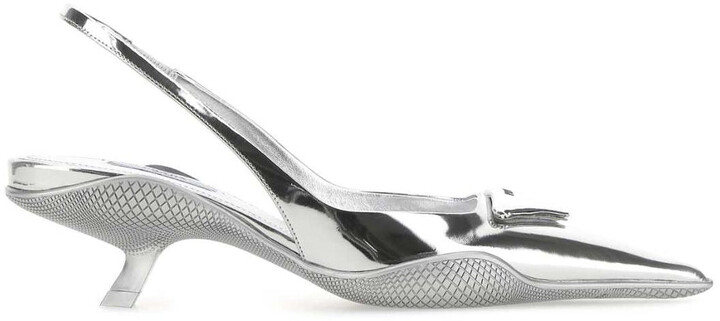 prada heels silver
