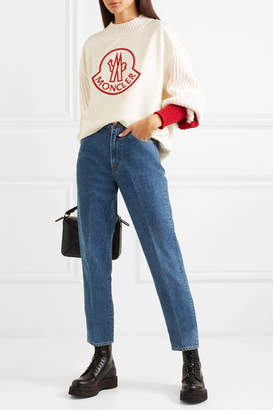 Moncler Genius 1952 Embroidered Cotton And Ribbed Wool Sweater