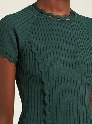 Jonathan Simkhai Cut-out Hem Stretch-knit Dress - Dark Green
