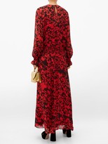 Thumbnail for your product : Preen Line Esme Floral-print Pintucked Maxi Dress - Black Red