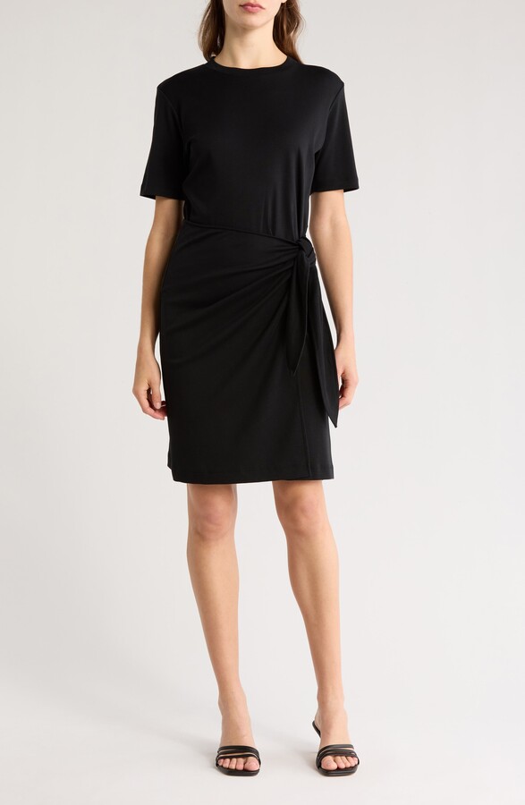 Short Sleeve Side Tie T-Shirt Dress