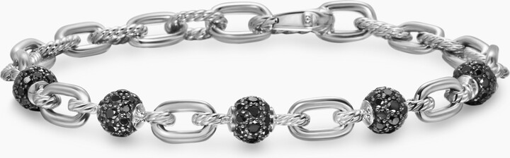 David Yurman DY Madison? Chain Bracelet in Sterling Silver with Black Diamonds | Men's | Size L