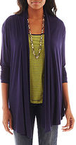 Thumbnail for your product : Liz Claiborne Long-Sleeve Draped Cardigan Sweater