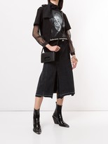 Thumbnail for your product : Sacai Box-Pleat Denim Panelled Skirt.