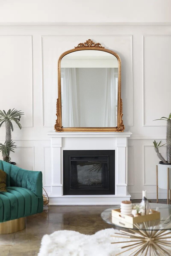 Tyler Dillion Tyler Dillon Hand Crafted Wood Framed Mirror in Antique Gold