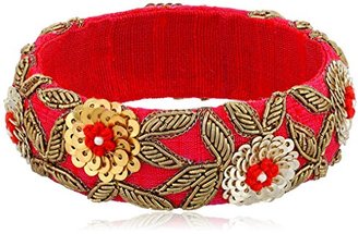 Chamak by Priya Kakkar Rosa Velvet Beaded Bangle Bracelet