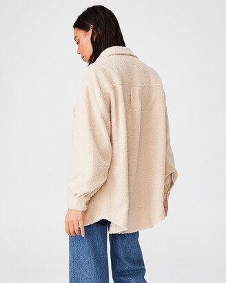 Cotton On Women's Nude Jackets - Cosy Cabin Teddy Shacket - Size XL at The Iconic