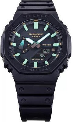 Casio GA2100RC-1A G-Shock Men's Analog-Digital Fashion Watch Resin Strap, Black
