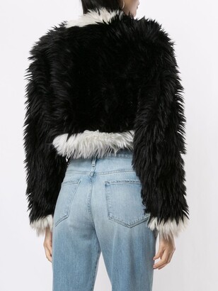 Chanel Black Cropped Fur Jacket