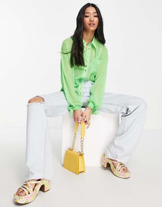 asos neon green top