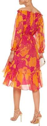 Diane von Furstenberg Camila Off-the-shoulder Printed Silk-chiffon Dress
