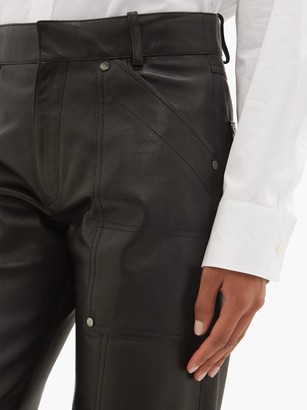 Chloé Studded Cropped Leather Trousers - Black