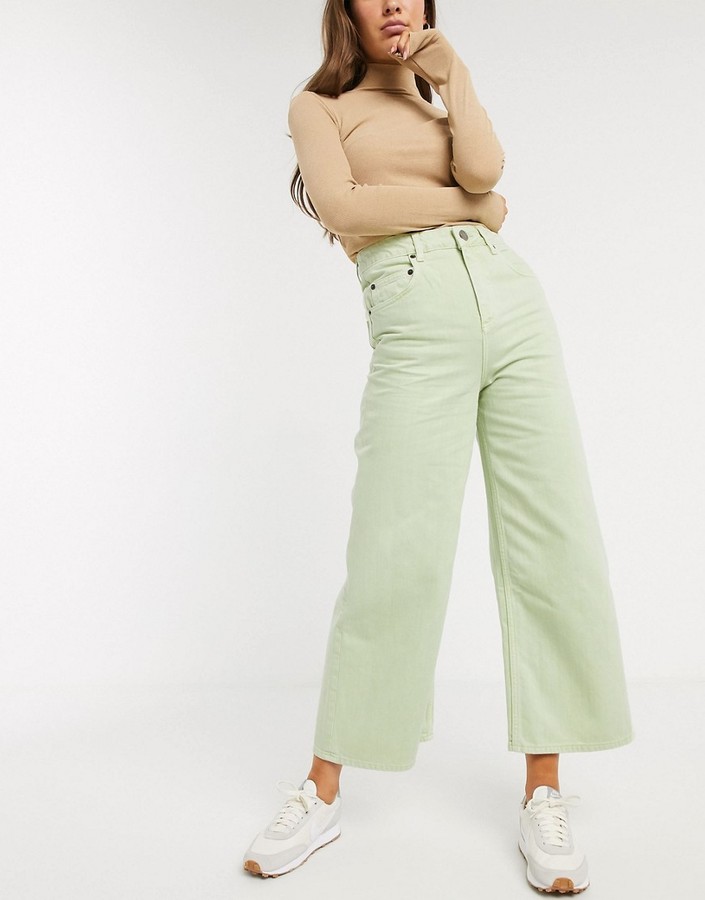 wide lime jeans