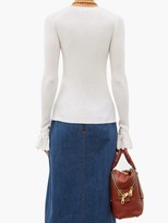 Thumbnail for your product : Chloé Fluted-cuff Wool Sweater - White