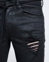Thumbnail for your product : Off-White Diag Slim 5 Pockets Rips Black Clay Wash