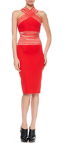 Thumbnail for your product : Christopher Kane Elastic Peekaboo Halter Dress, Red