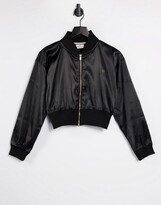 Thumbnail for your product : The O Dolls Collection ODolls Collection satin motif bomber jacket in black