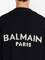 Thumbnail for your product : Balmain intarsia-knit logo V-neck cardigan