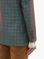 Thumbnail for your product : Gucci Double-breasted Check Cotton-blend Blazer - Green