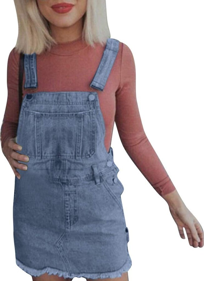 Deloito Dress Deloito Women Denim Jeans Sleeveless Dungaree