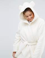 Thumbnail for your product : ASOS Curve CURVE Fluffy Cloud Robe with Ears