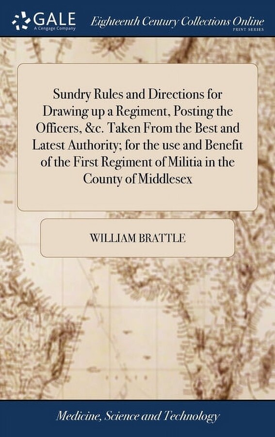 Sundry Rules and Directions for Drawing up a Regiment, Posting the Officers, &c. Taken From the Best and Latest Authority; for the use and Benefit of the First Regiment of Militia in the County of Mid