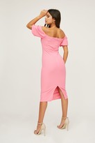 Thumbnail for your product : Little Mistress Palmira Bubblegum Pink Bardot Midi Dress
