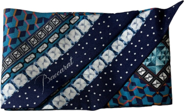 Baccarat 2810794 Ladies Louxor Twill Silk Blue Band Scarf