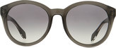 Thumbnail for your product : Alexander McQueen Golden-Trimmed Plastic Round Sunglasses, Gray