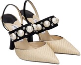 Thumbnail for your product : Jimmy Choo Breslin Sandals In Beige Leather And Fabric
