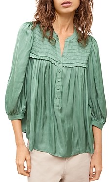 smocked peasant blouse