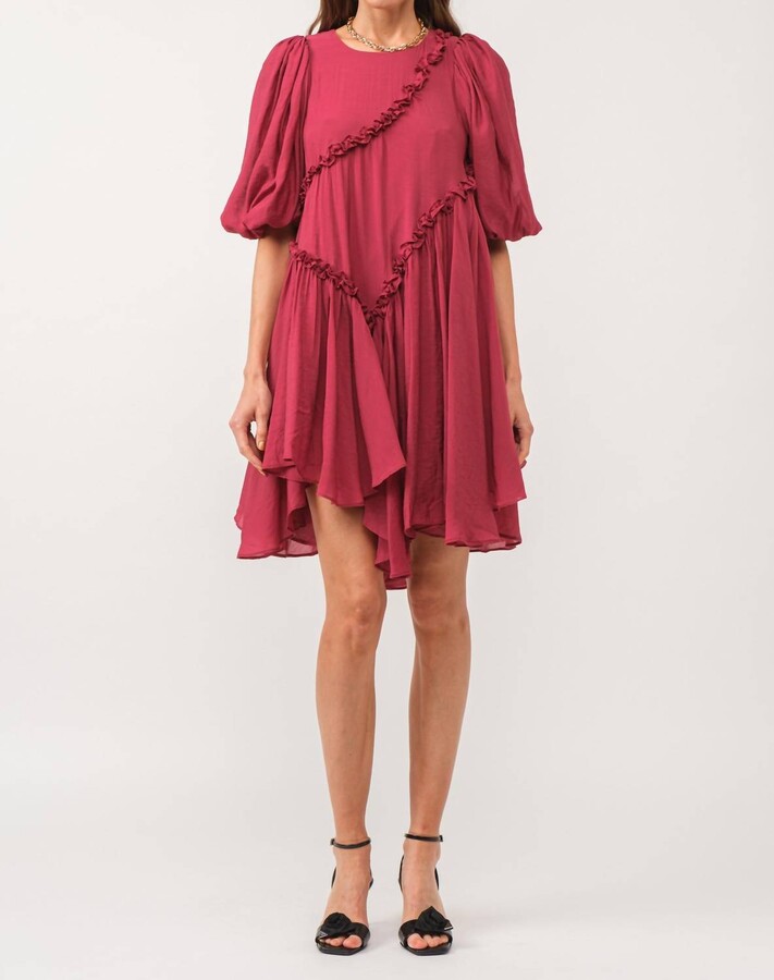 Sofie the Label Izzy Asymmetrical Dress In Cognac