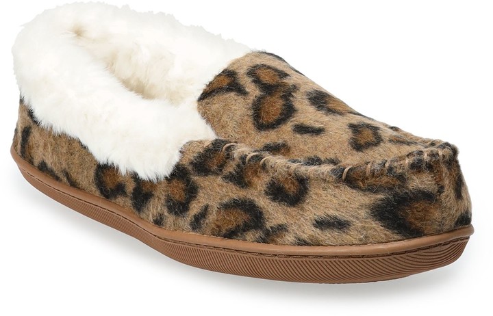 leopard moccasin slippers